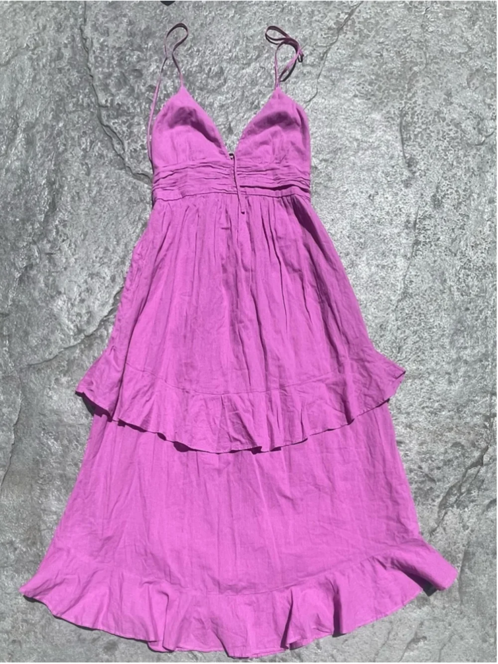 Abercrombie & Fitch Lavender Tiered Maxi Dress cotton nwt